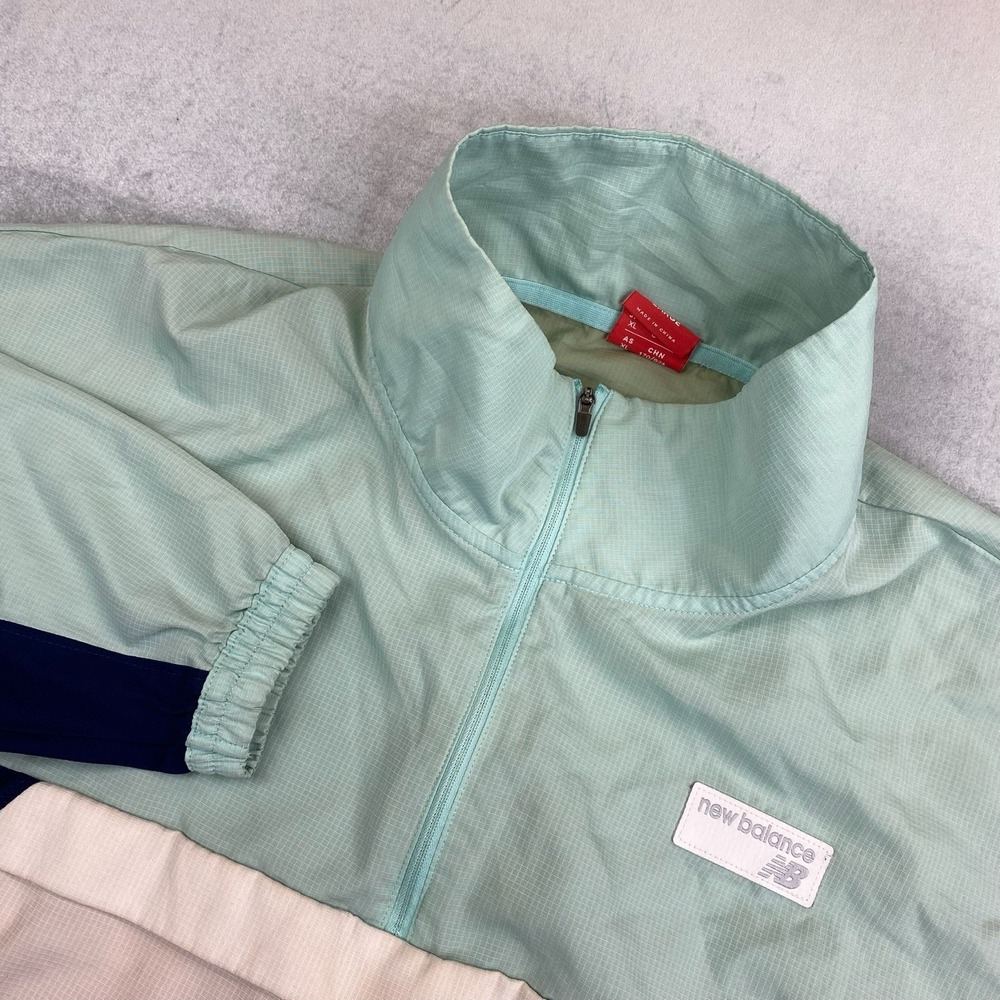 New‎ Balance Half Zip Windbreaker Jacket Mint Green Mens Large